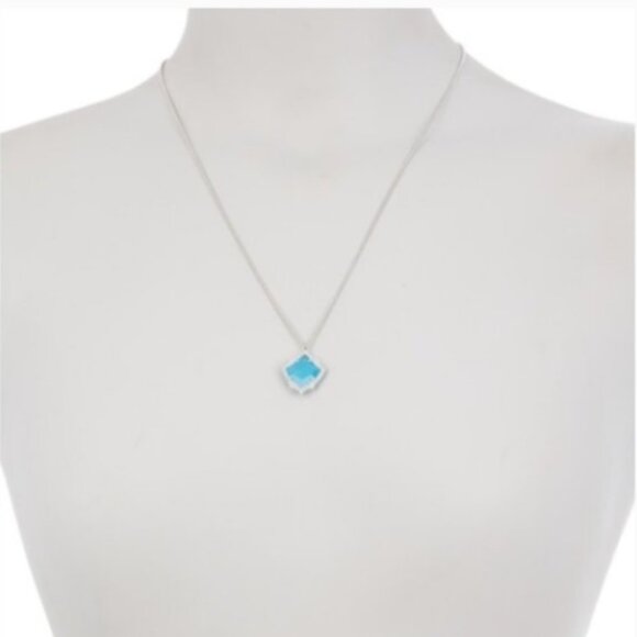 Kendra Scott Kacey Aqua Chalcedony Necklace - NWT - Picture 5 of 14